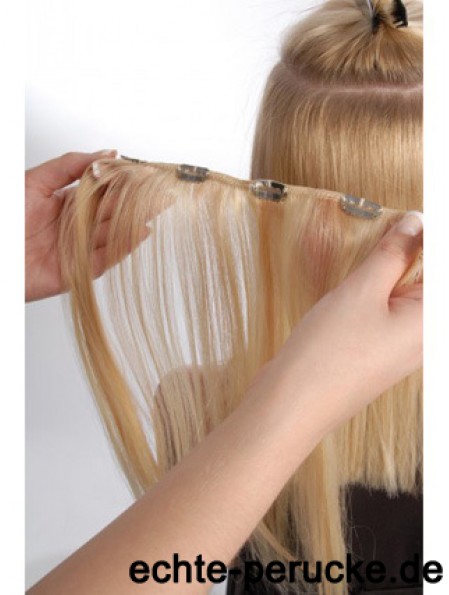 Flexibilität Blonde Straight Remy Echthaarspange In Haarverlängerungen