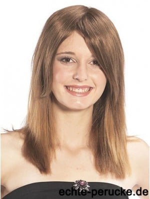 Sassy Straight Brown Long Human Hair Hairpieces